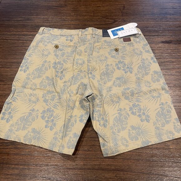 NWT Jachs NY Men's 31 Printed Stretch Chino 9" Bleecker Short Khaki Blue Floral - Picture 5 of 9